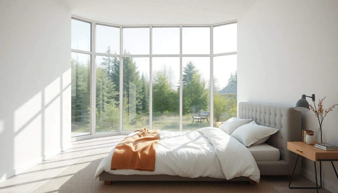Modern bedroom with natural light